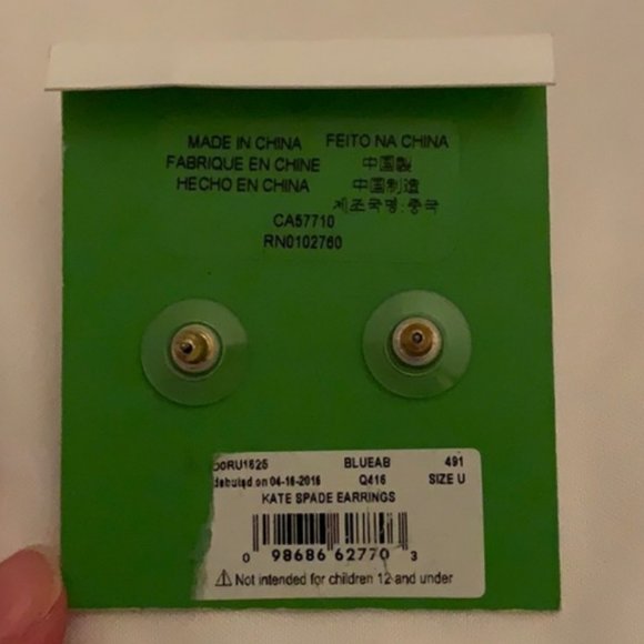 kate spade multicolor blue gumdrop stud earrings nwt - Picture 5 of 5